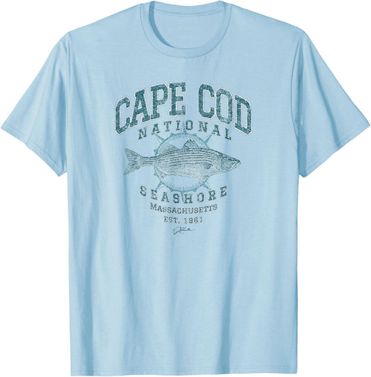JCombs: Cape Cod National Seashore, MA, Striped Bass T-Shirt - T-Shirt | Light Blue