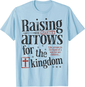 Dad Raising Arrows Fathers Day Christian Dad Husband T-Shirt - T-Shirt | Light Blue