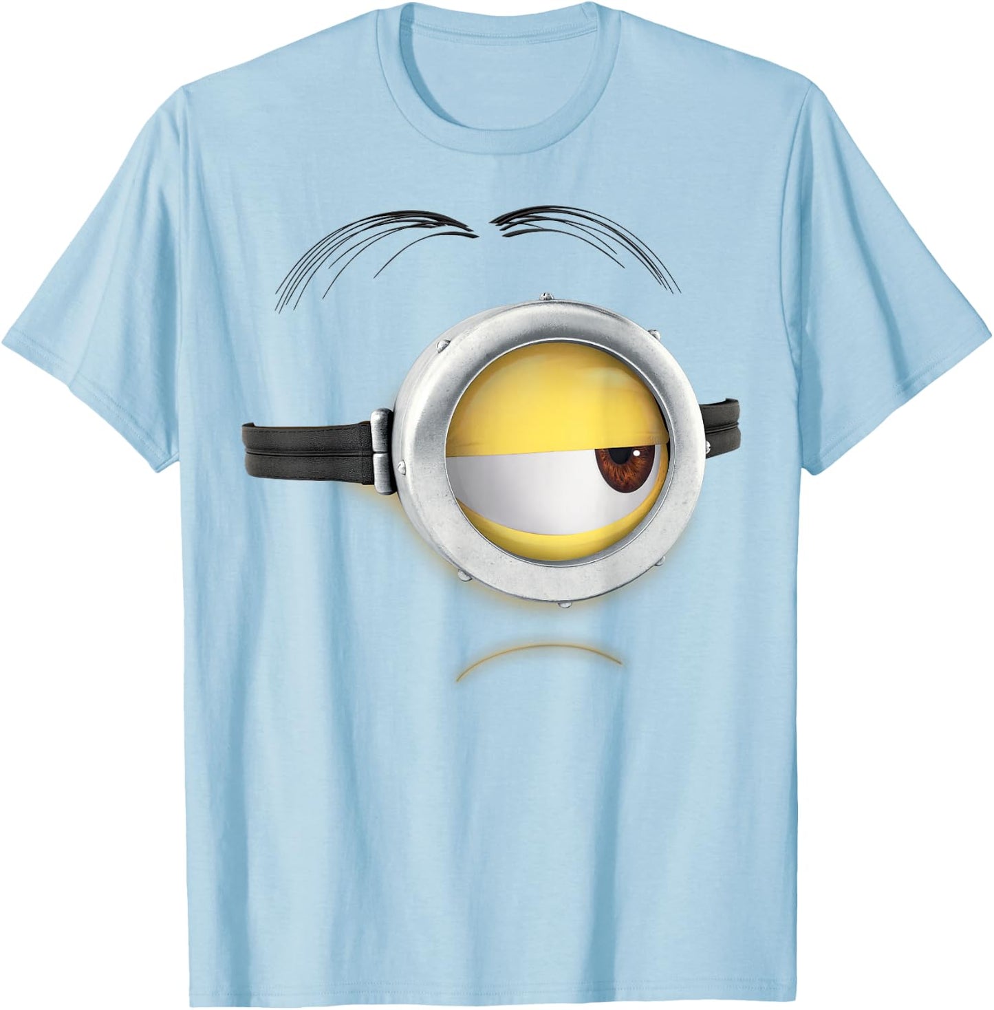 Despicable Me Minions Stuart Frown Face Graphic T-Shirt - T-Shirt | Light Blue