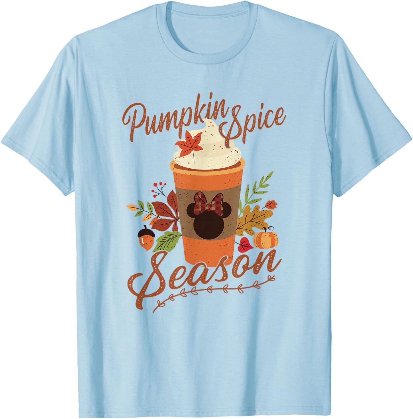 Disney Mickey and Friends Fall Pumpkin Spice Season T-Shirt - T-Shirt | Light Blue