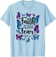 Christian Bible Verse Quote Butterfly Psalm 56:3 T-Shirt - T-Shirt | Light Blue