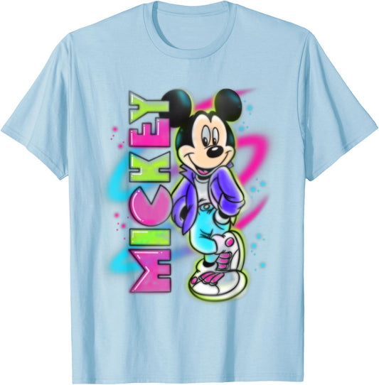 Disney - Mickey Mouse Airbrush T-Shirt - T-Shirt | Light Blue