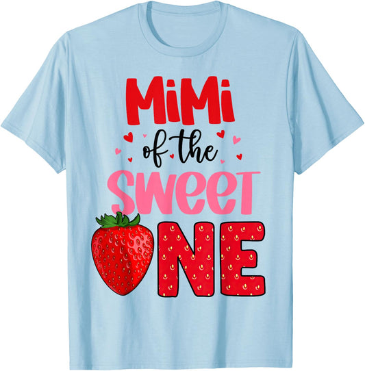 Mimi Of The Sweet One Strawberry Birthday Family Party T-Shirt - T-Shirt | Light Blue