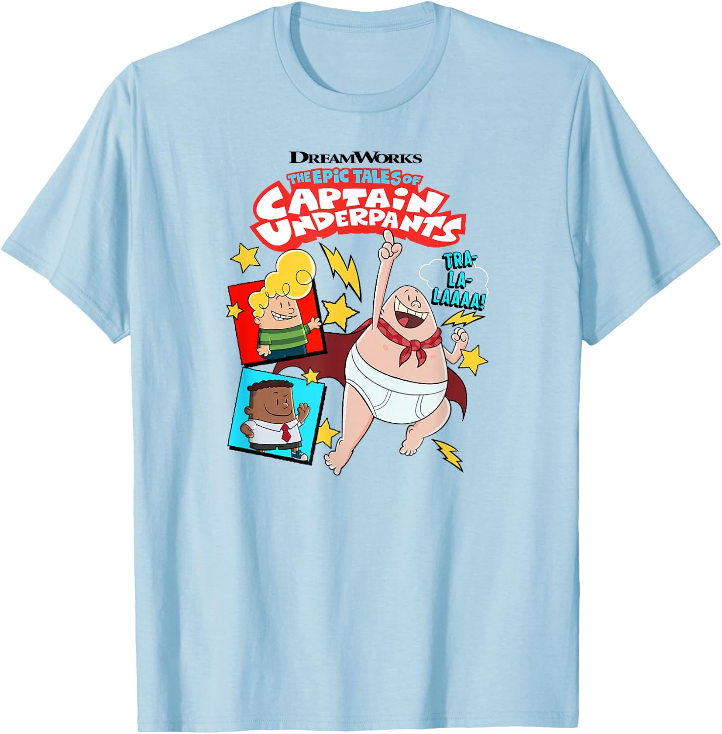 Captain Underpants The First Epic Film Tra-la-laaaa! T-Shirt - T-Shirt | Light Blue