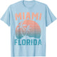 Miami Beach Tropical Summer Vacation Retro Miami Florida Men Women Kids T-Shirt - T-Shirt | Light Blue