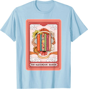 Audiobook Lover Bookish The Audiobook Reader Tarot Card T-Shirt - T-Shirt | Light Blue