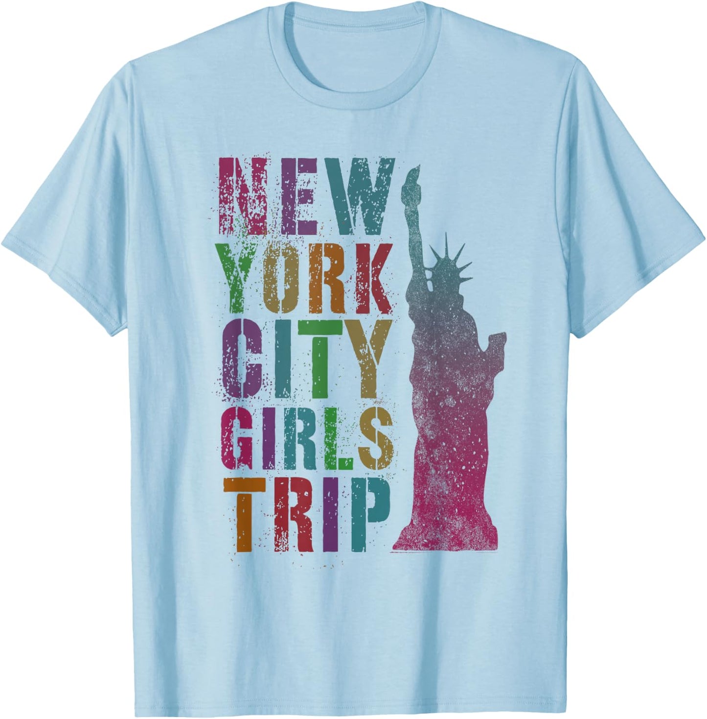 Pink NYC Girls Trip New York City Summer Besties NY Family T-Shirt - T-Shirt | Light Blue