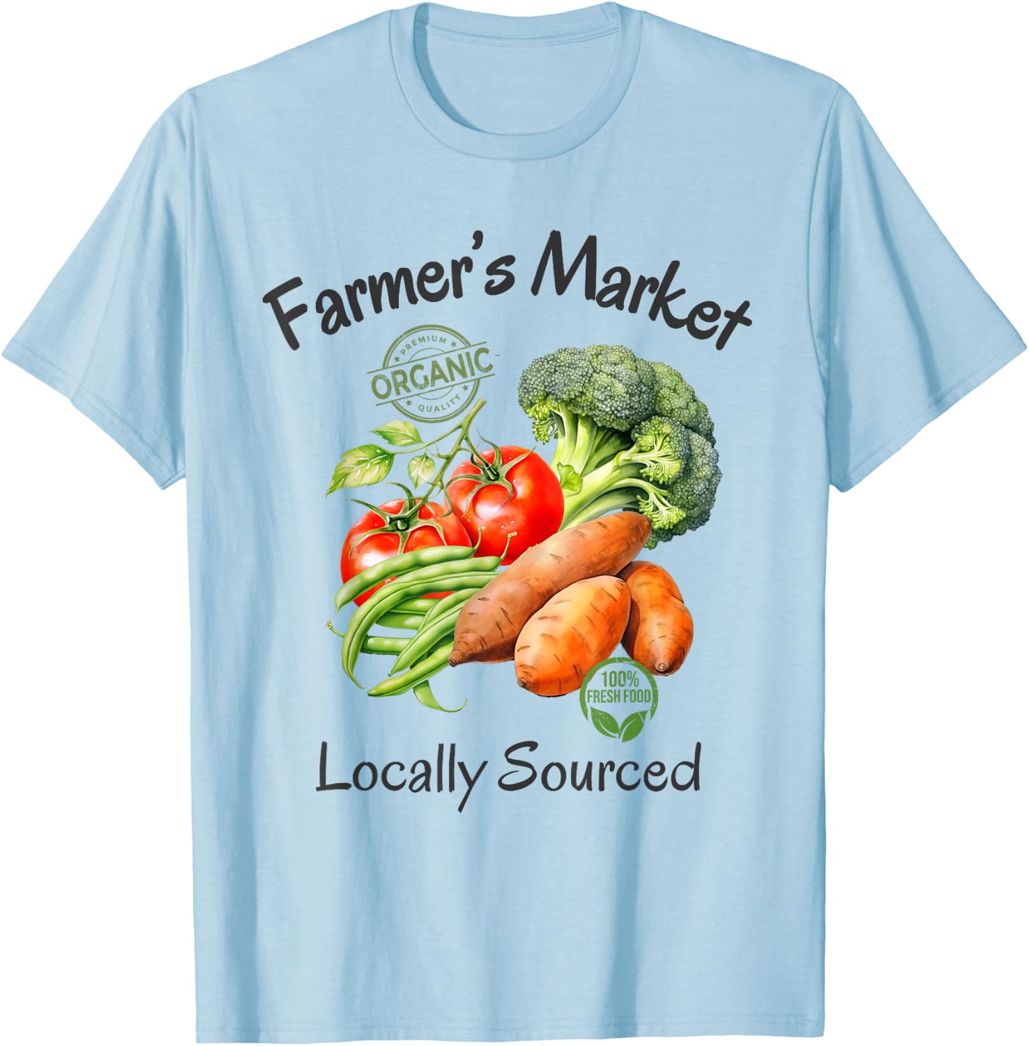 Farmer's Market Vegetables Farmcore Farmhouse Gardencore T-Shirt - T-Shirt | Light Blue