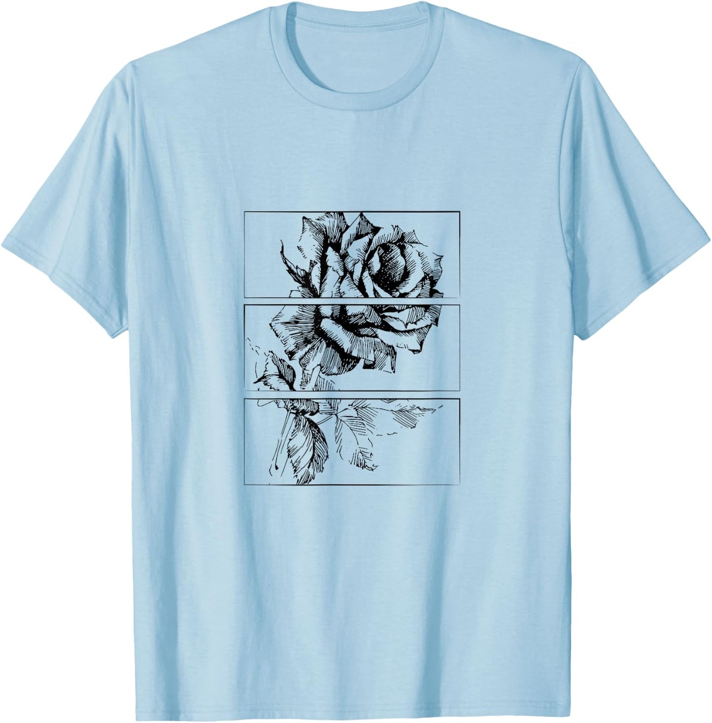Black Roses Aesthetic Clothing Soft Grunge Clothes Goth Punk T-Shirt - T-Shirt | Light Blue