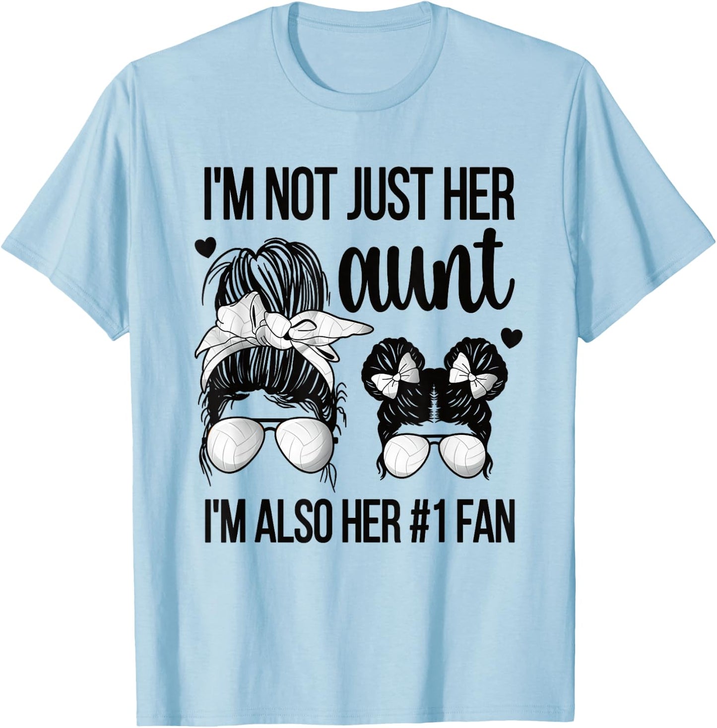 I'm Her Fan | Proud Volleyball Auntie Volleyball Aunt T-Shirt - T-Shirt | Light Blue