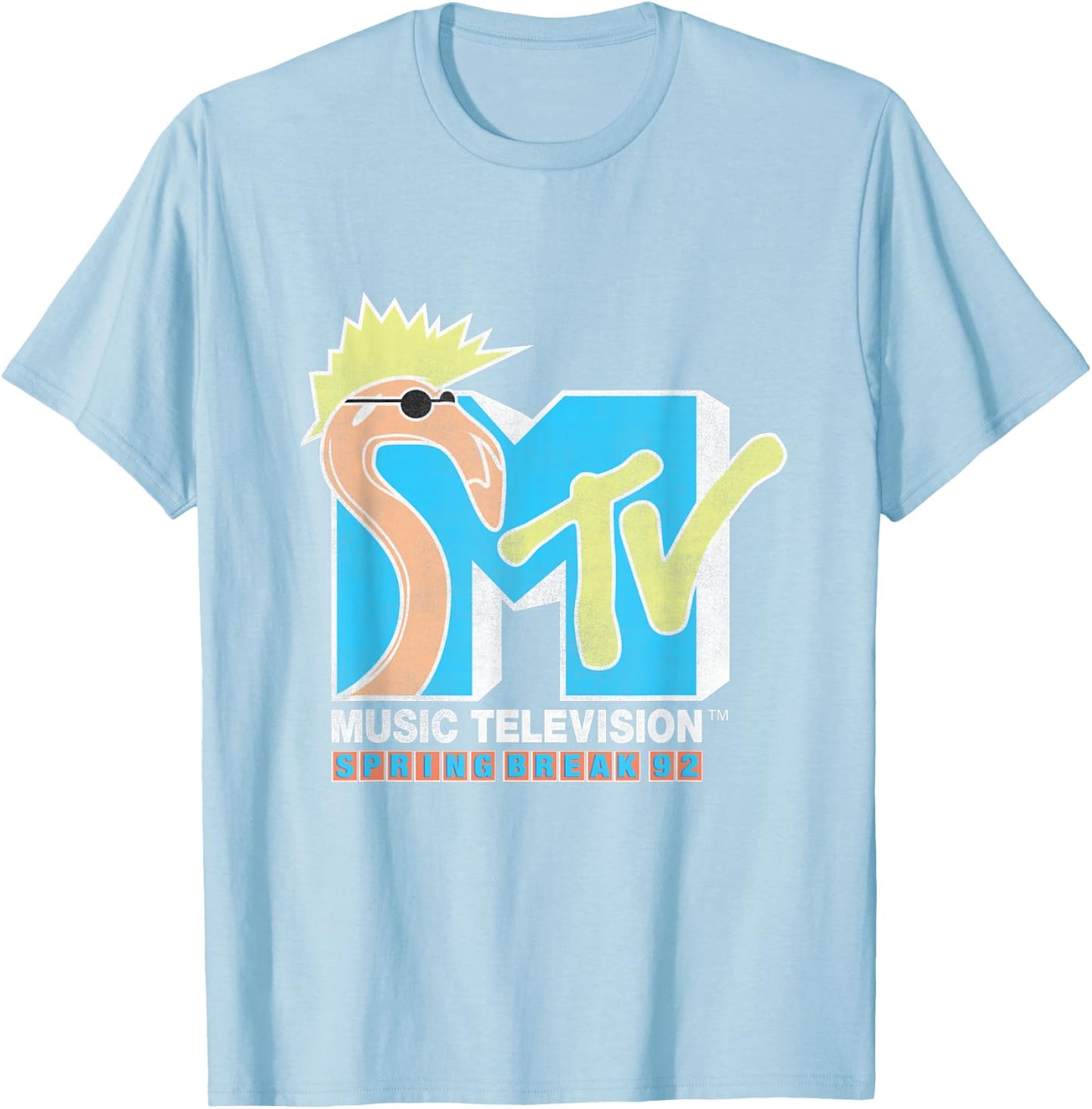 MTV Spring Break 92' Classic Logo T- Shirts T-Shirt - T-Shirt | Light Blue