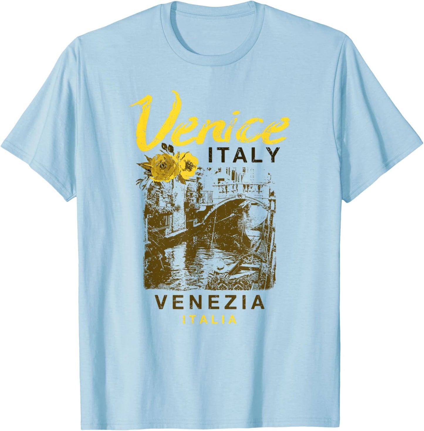 Venice Italy Venezia Italia Vintage Italian Travel T Shirt T-Shirt - T-Shirt | Light Blue