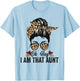 Oh Honey I Am That Aunt Leopard Messy Bun T-Shirt - T-Shirt | Light Blue