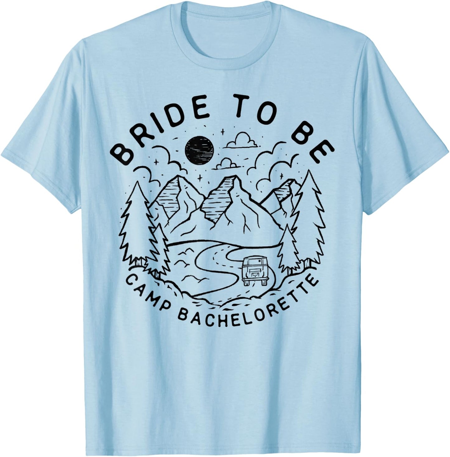 Vintage Bride To Be Camp Bachelorette Party Matching Gift T-Shirt - T-Shirt | Light Blue