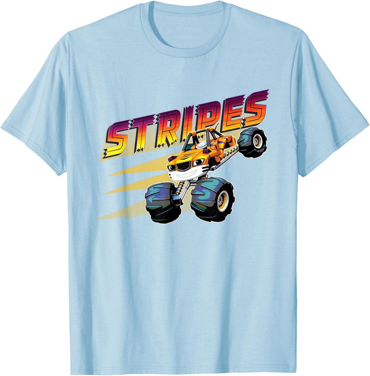 Blaze and the Monster Machines Stripes Badge T-Shirt - T-Shirt | Light Blue