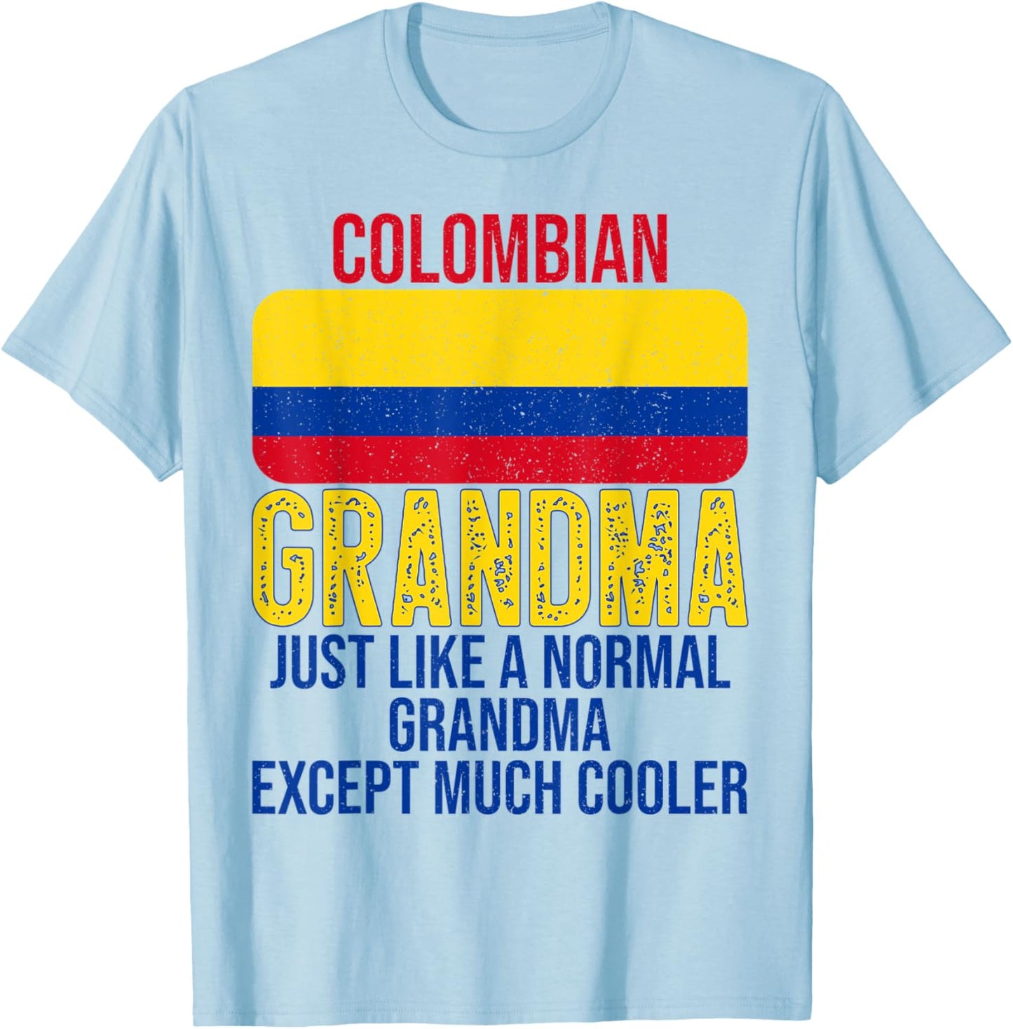 Vintage Colombian Grandma Colombia Flag for Mother's Day T-Shirt - T-Shirt | Light Blue