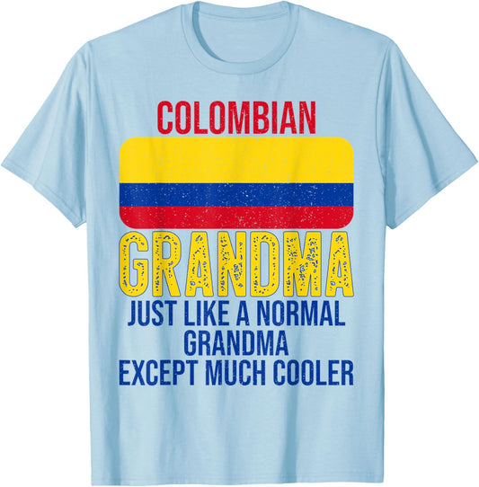 Vintage Colombian Grandma Colombia Flag for Mother's Day T-Shirt - T-Shirt | Light Blue