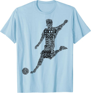 Soccer Player Men Kids Boys T-Shirt - T-Shirt | Light Blue