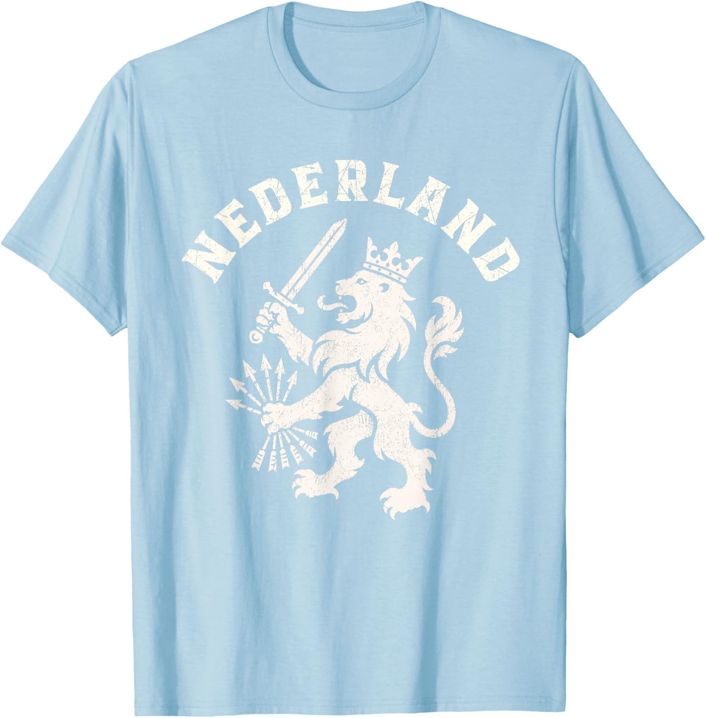 Nederland Netherlands Lion Holland Vintage Orange T-Shirt - T-Shirt | Light Blue