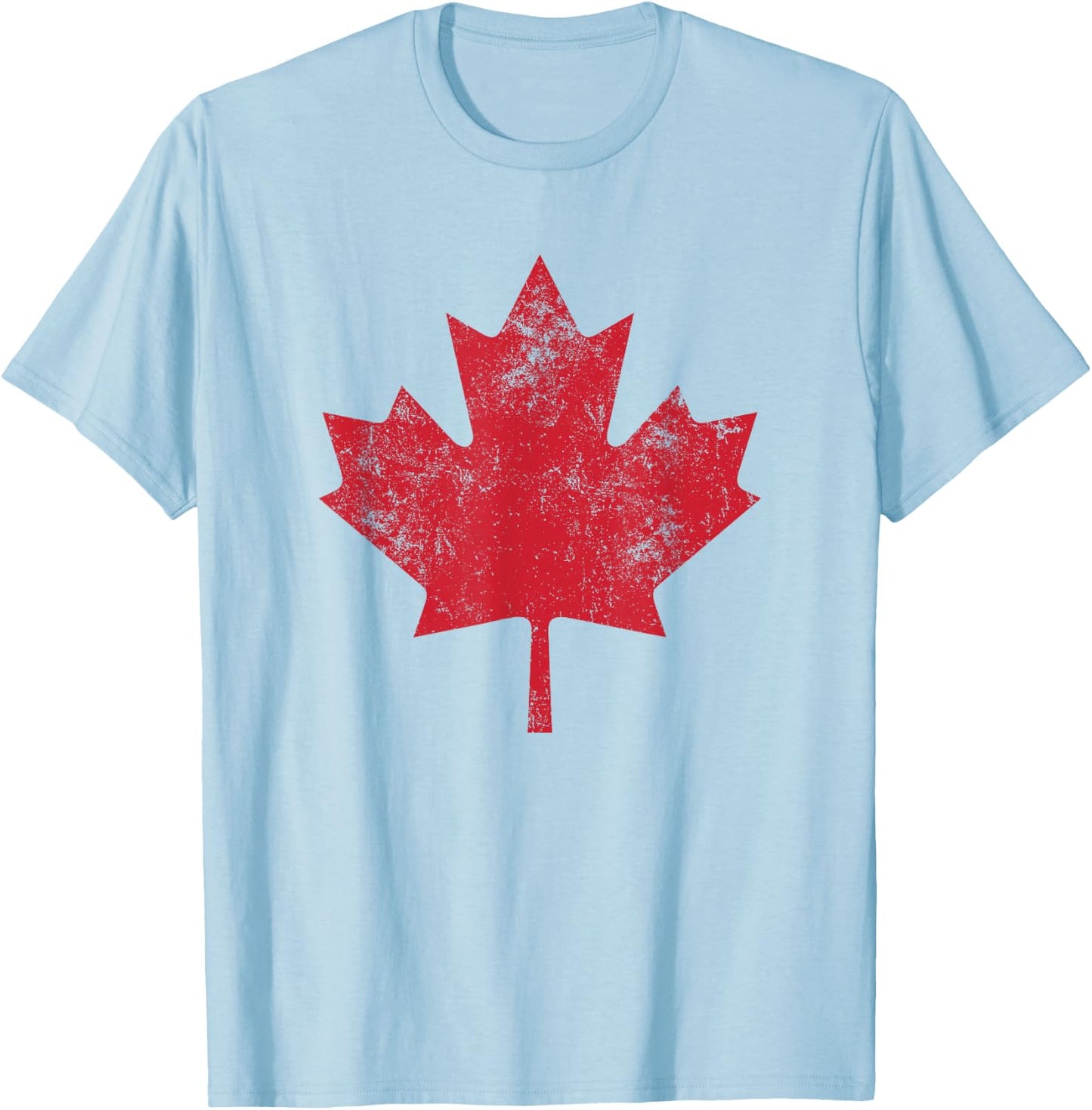 Canada Shirt Women Men Distressed Red Maple Leaf Canada Day T-Shirt - T-Shirt | Light Blue
