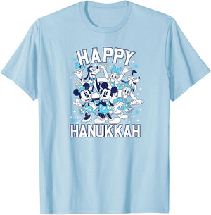 Disney - Happy Hanukkah from Mickey and Friends T-Shirt - T-Shirt | Light Blue