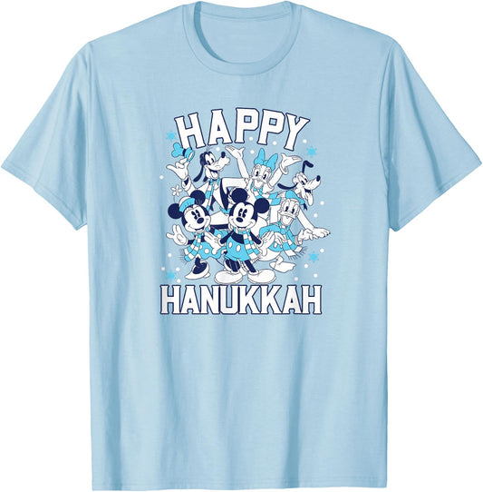 Disney - Happy Hanukkah from Mickey and Friends T-Shirt - T-Shirt | Light Blue