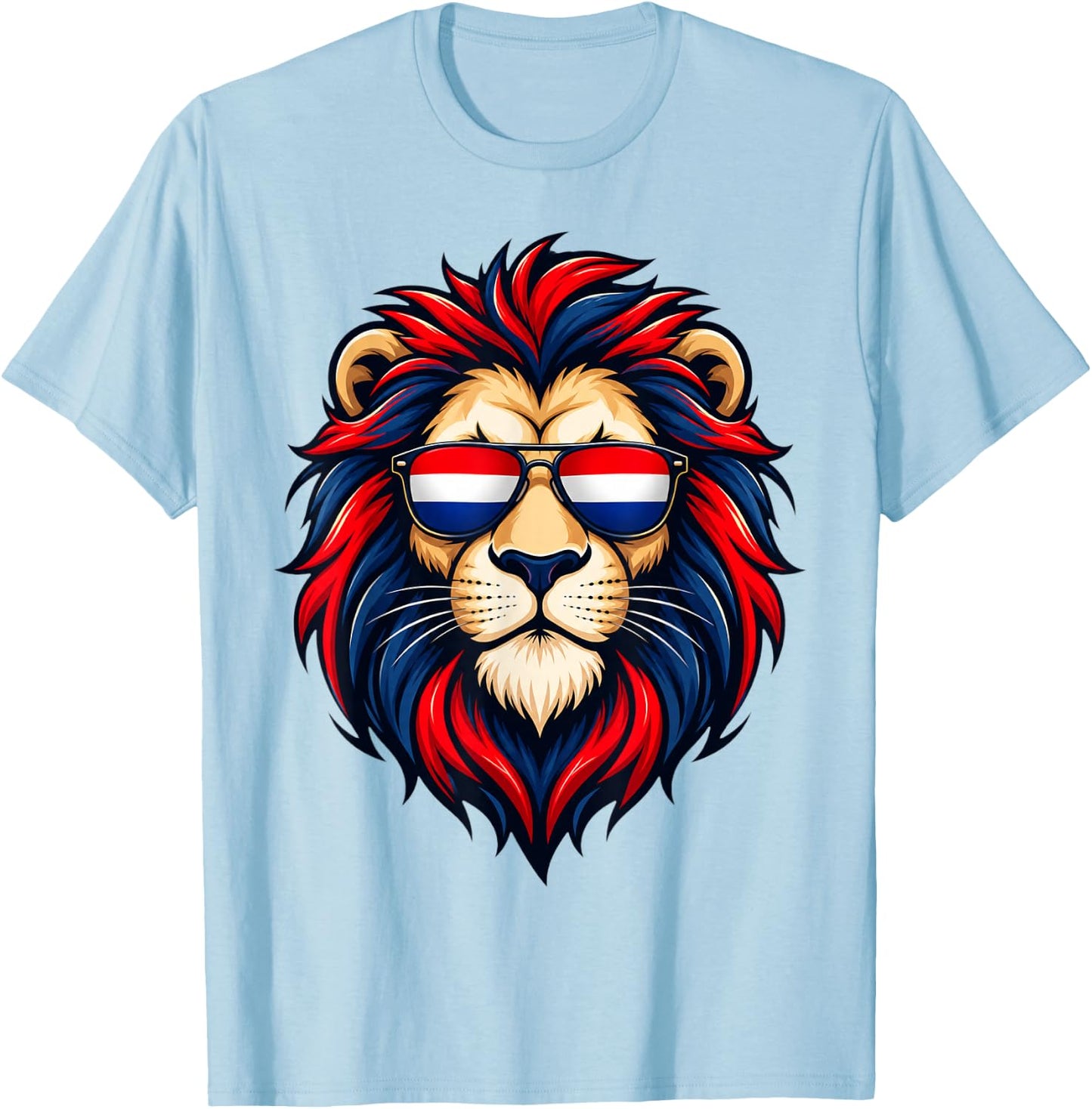 Vintage Nederland Lion Netherlands Flag Dutch Holland Orange T-Shirt - T-Shirt | Light Blue