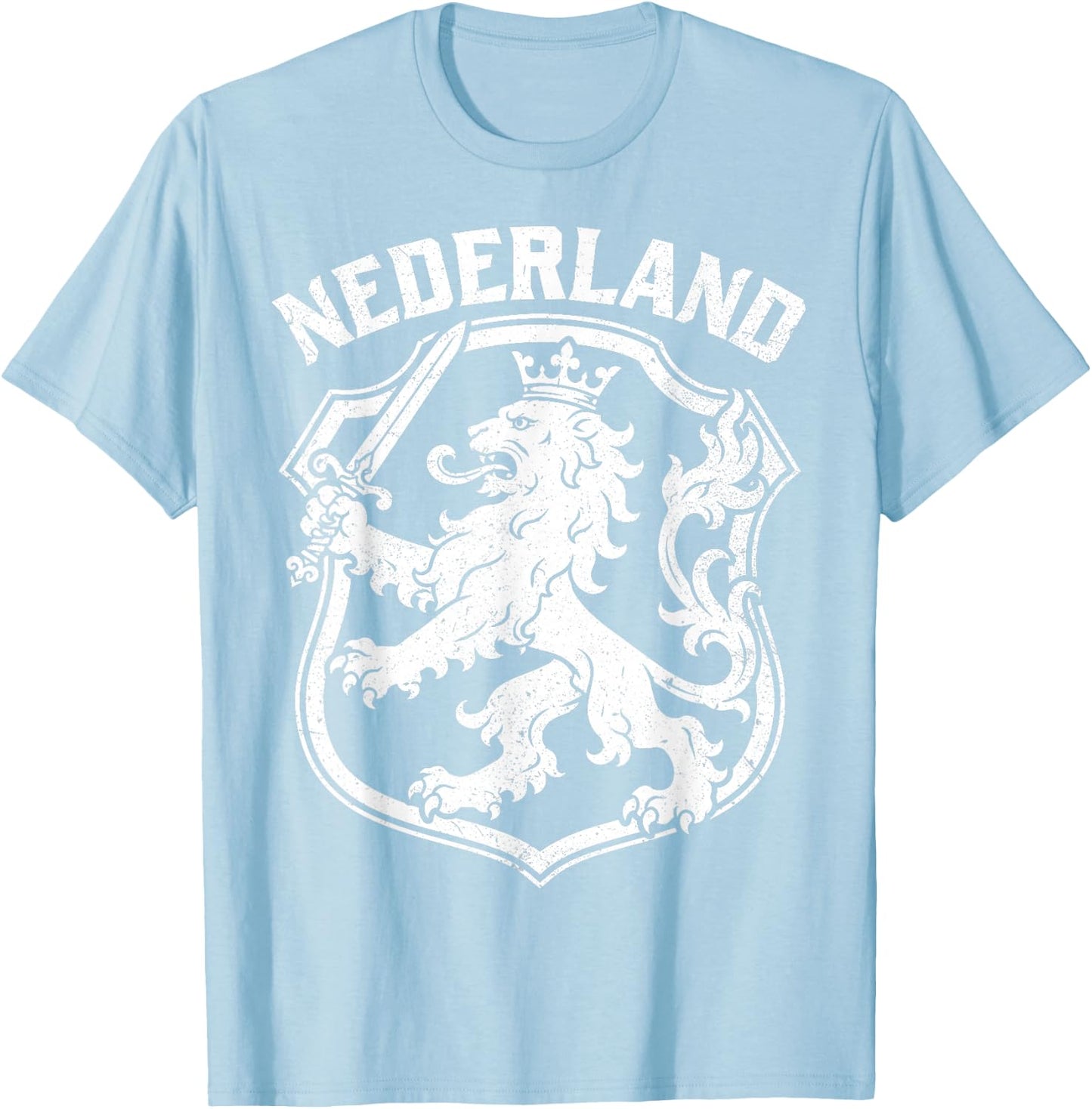 Nederland Netherlands Lion Dutch Holland Vintage Orange T-Shirt - T-Shirt | Light Blue