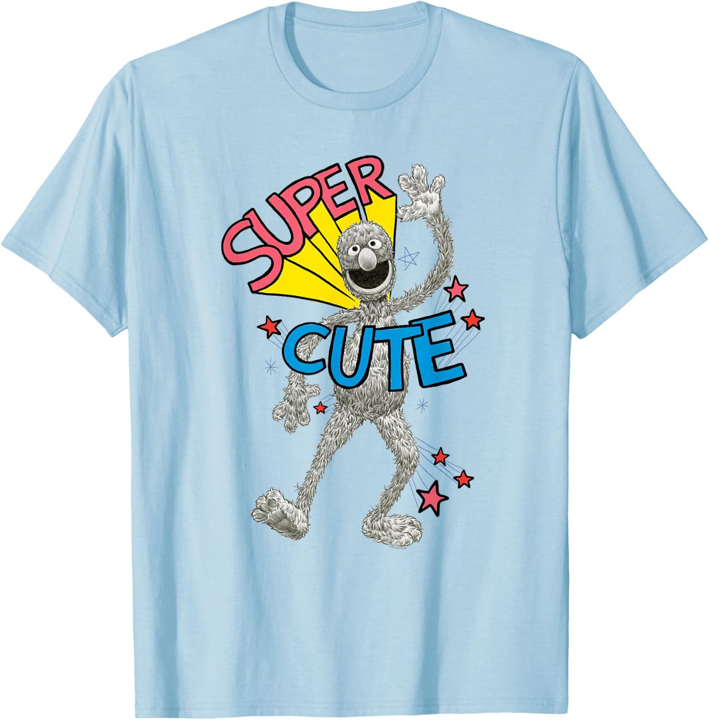 Sesame Street Grover is Super Cute T-Shirt - T-Shirt | Light Blue