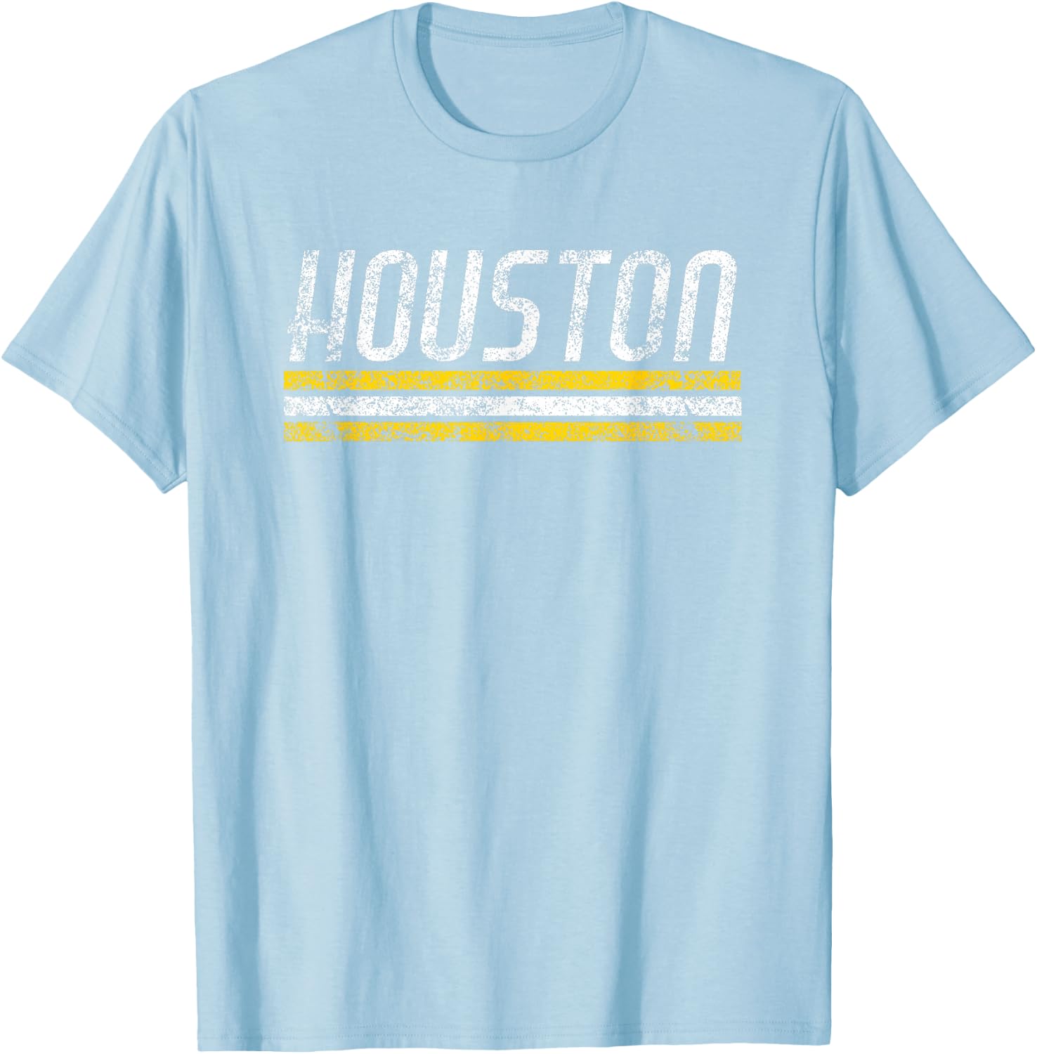 Houston Texas Retro Vintage Weathered Stripe Throwback T-Shirt - T-Shirt | Light Blue