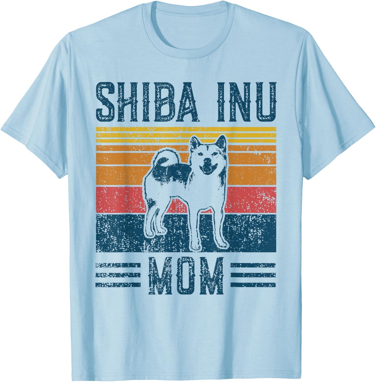 Dog Shiba Inu Mom - Vintage Shiba Inu Mom T-Shirt - T-Shirt | Light Blue