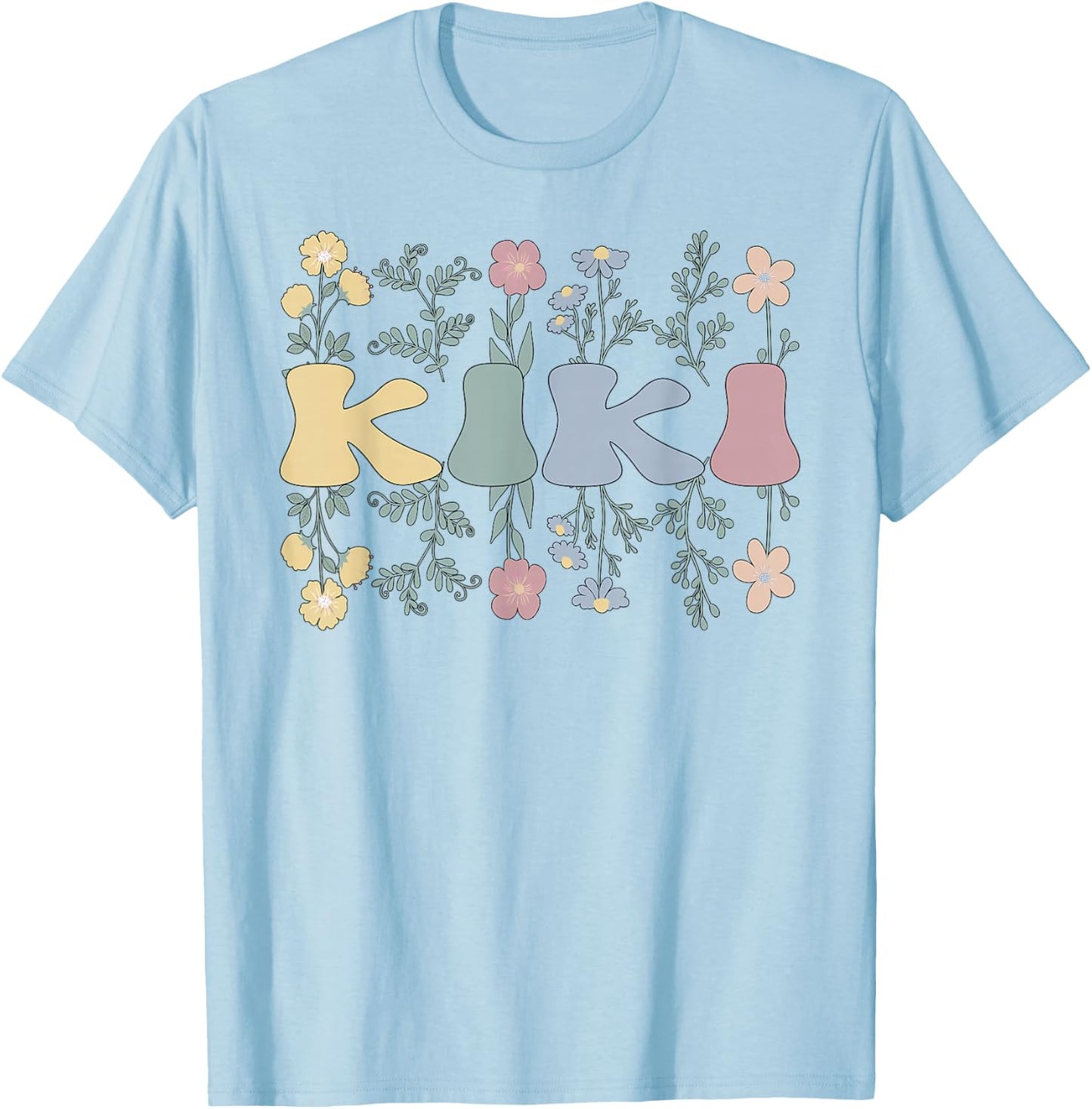 Groovy Kiki Grandmother Flowers Kiki Grandma T-Shirt - T-Shirt | Light Blue