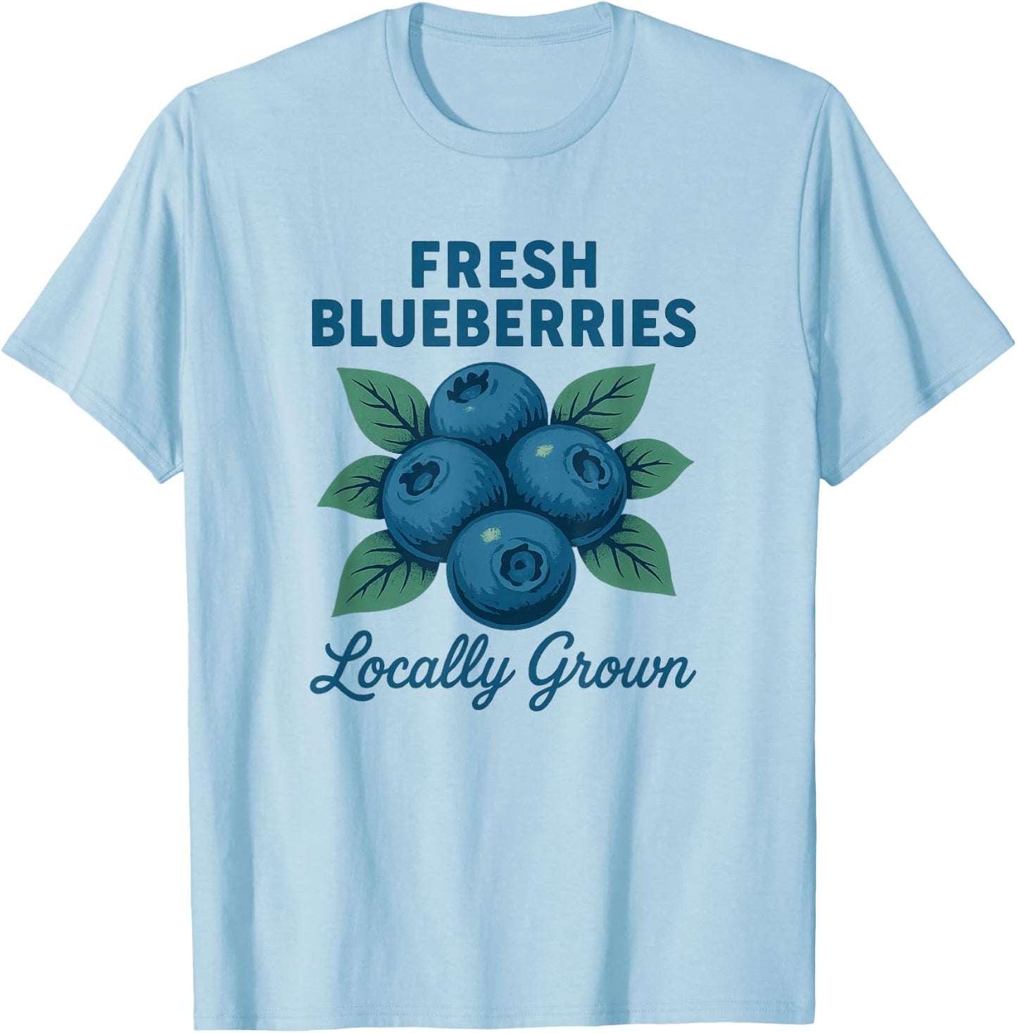 Fresh Blueberries, Vintage Fruit Advertisement T-Shirt - T-Shirt | Light Blue