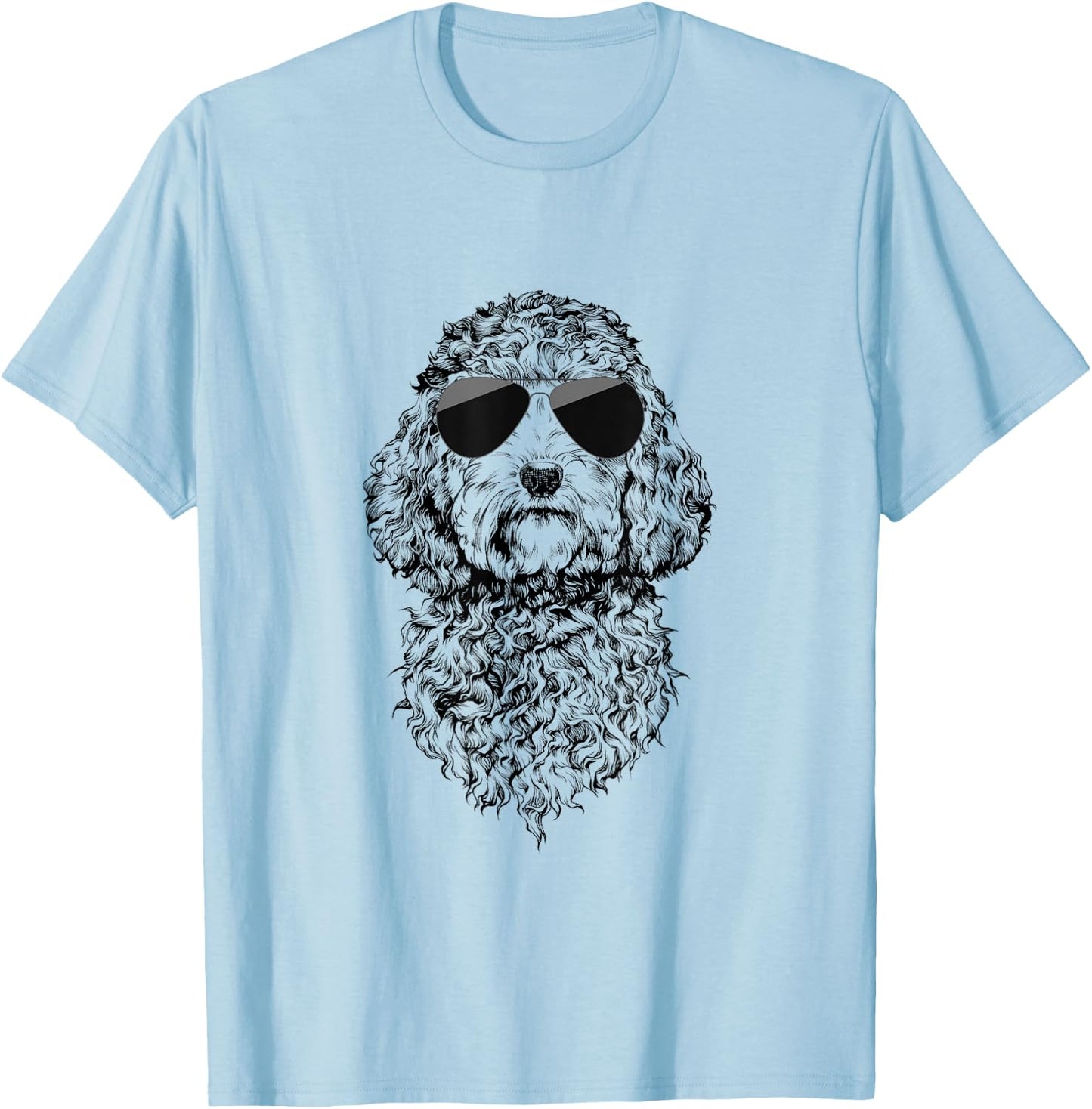 Cockapoo Doodle Dog with Sunglasses Women Kids T-Shirt - T-Shirt | Light Blue