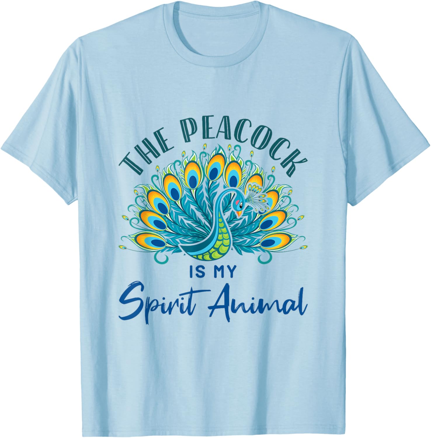 Peacock Lover Spirit Animal Birds T-Shirt - T-Shirt | Light Blue