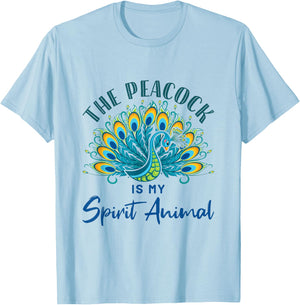 Peacock Lover Spirit Animal Birds T-Shirt - T-Shirt | Light Blue