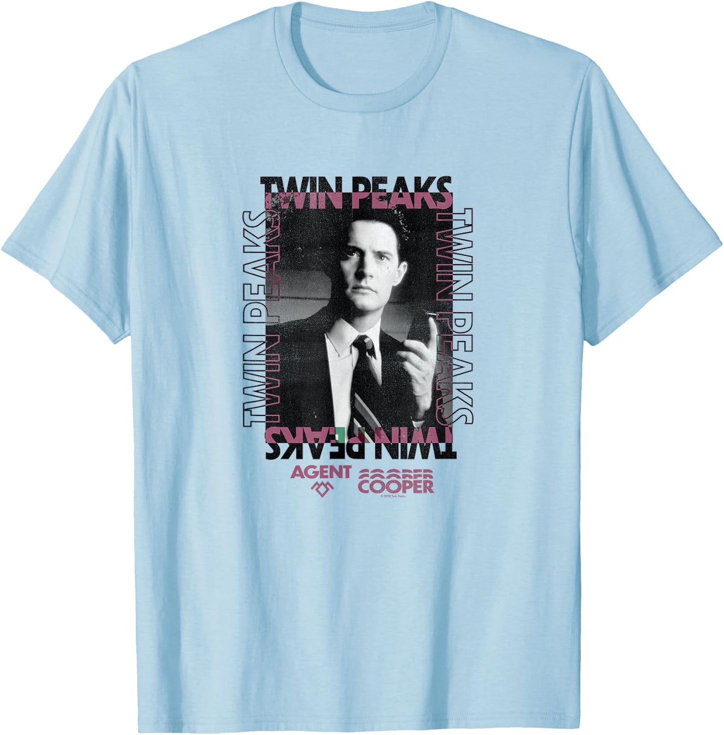 Twin Peaks Agent Cooper Box Up T-Shirt - T-Shirt | Light Blue