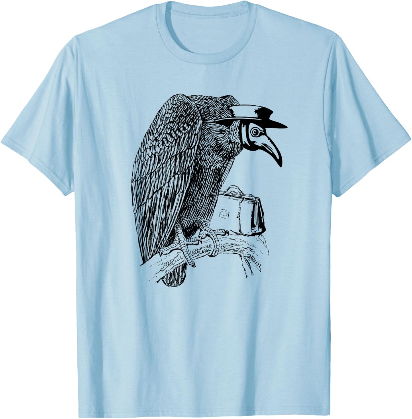 Vulture Plague Doctor Medieval Macabre T-Shirt - T-Shirt | Light Blue