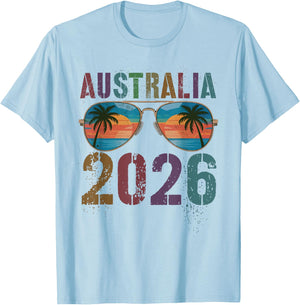 Cute Australia 2026 Trip Holiday Vacay Matching Family Girls T-Shirt - T-Shirt | Light Blue