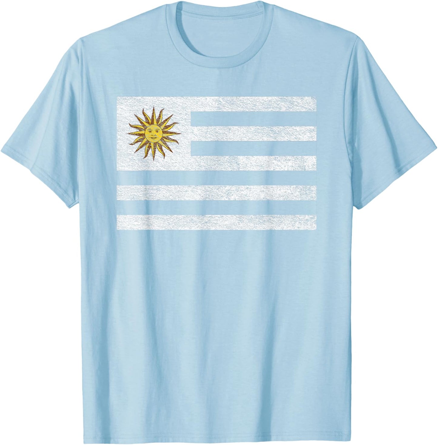 Uruguay National Flag Coat of ARMS T-Shirt - T-Shirt | Light Blue