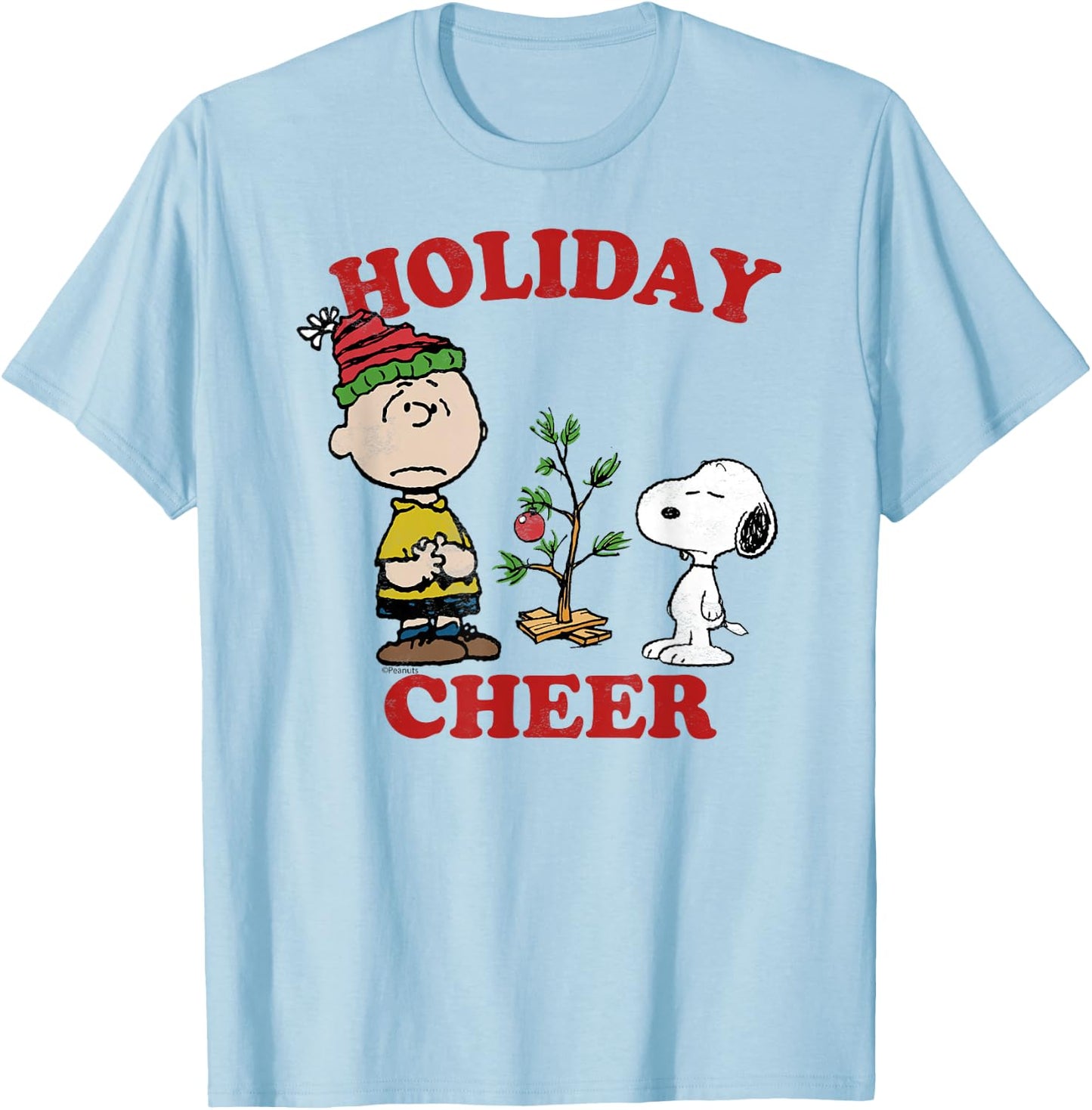 Peanuts Snoopy and Charlie Holiday Cheer T-Shirt - T-Shirt | Light Blue