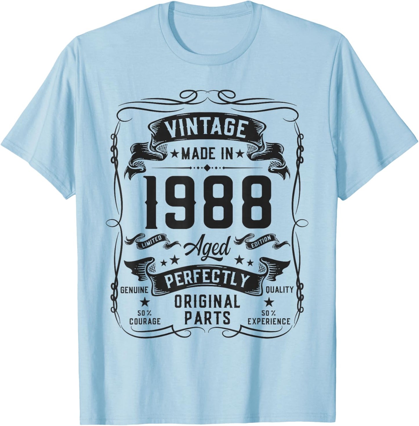 Vintage 1988 38yr 38th Birthday Gifts 38 Years Old T-Shirt - T-Shirt | Light Blue