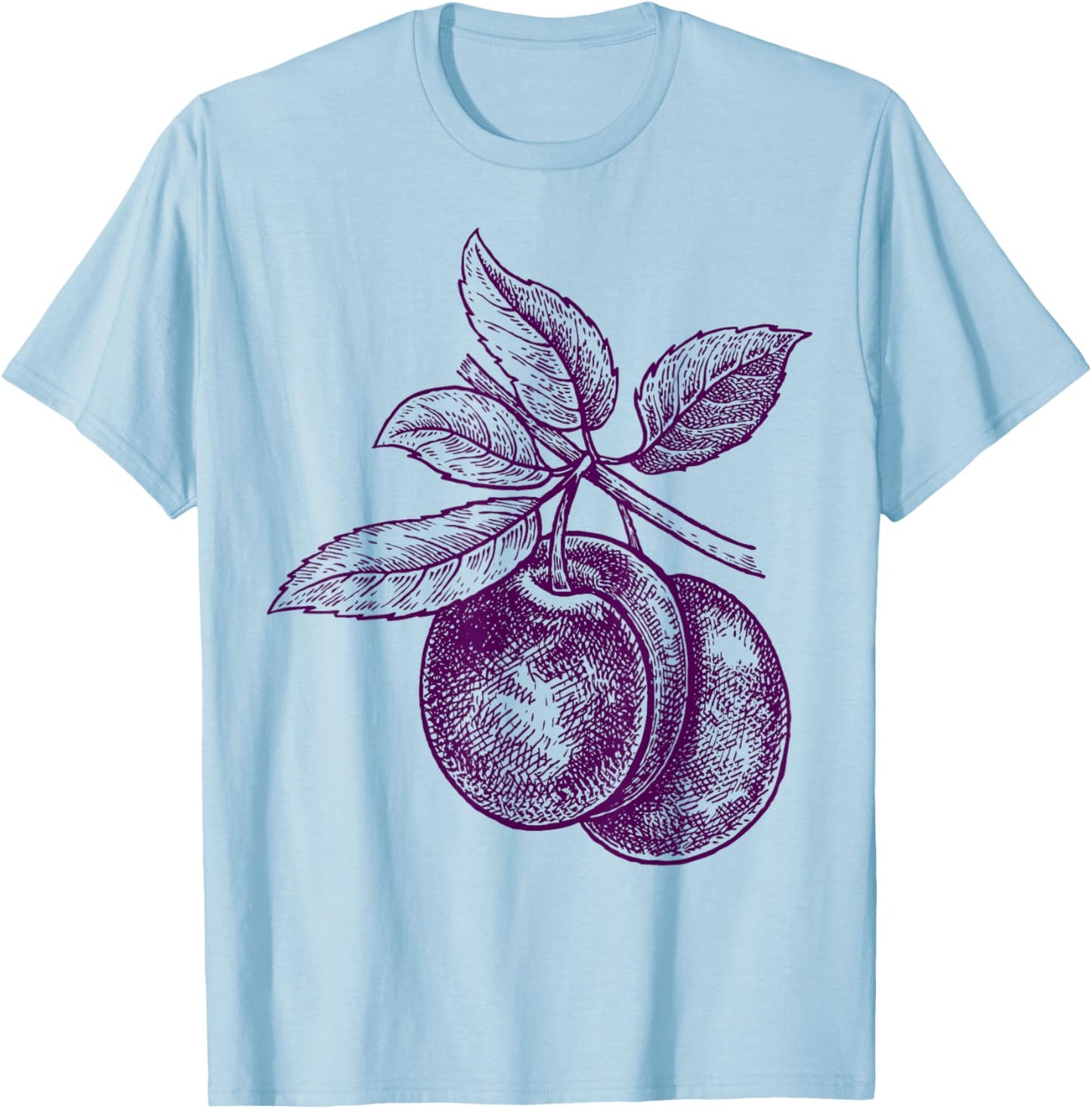 Plum Purple Fruits Retro Vintage Design - Plum T-Shirt - T-Shirt | Light Blue