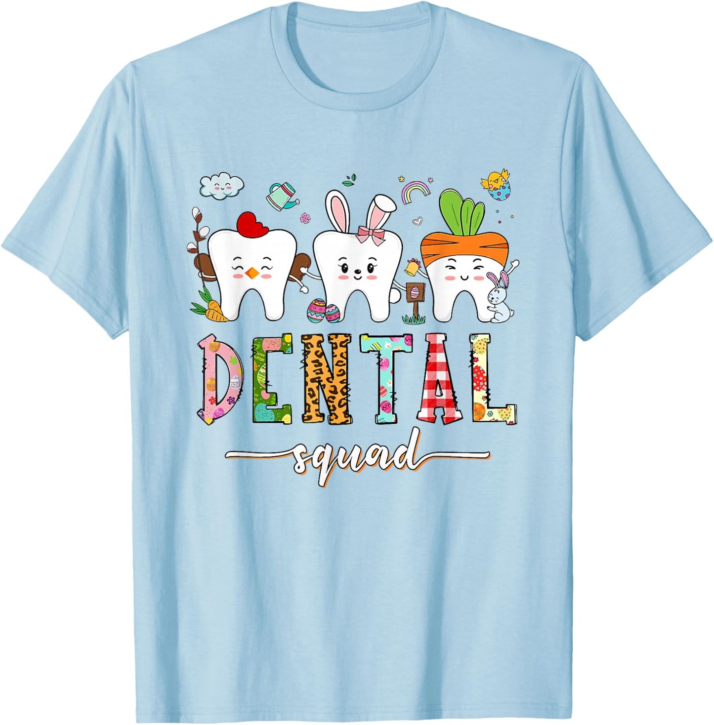 Dental Squad Easter Day Funny Tooth Dental Assistant Dentist T-Shirt - T-Shirt | Light Blue