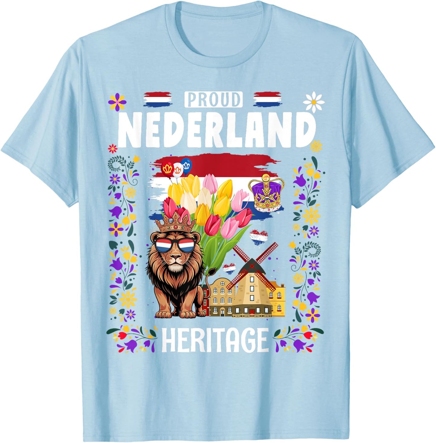 Nederland Flag Outfit Idea For Kids & Koningsdag King’s Day T-Shirt - T-Shirt | Light Blue