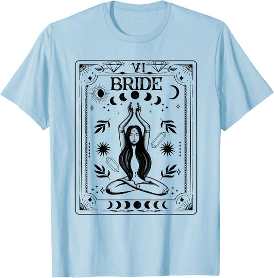 Witchy Bride Coven Tarot Celestial Gothic Bachelorette Party T-Shirt - T-Shirt | Light Blue