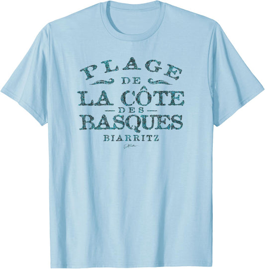 JCombs: Cote des Basques Beach, Biarritz, France T-Shirt - T-Shirt | Light Blue