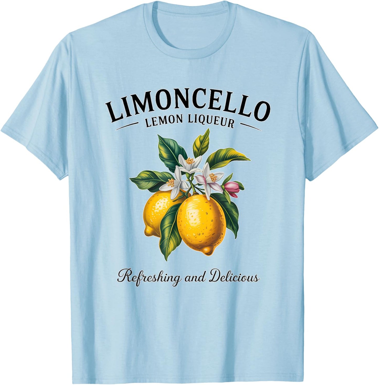 Lemon Liqueur Refreshing Limoncello Delicious Italy Drink T-Shirt - T-Shirt | Light Blue