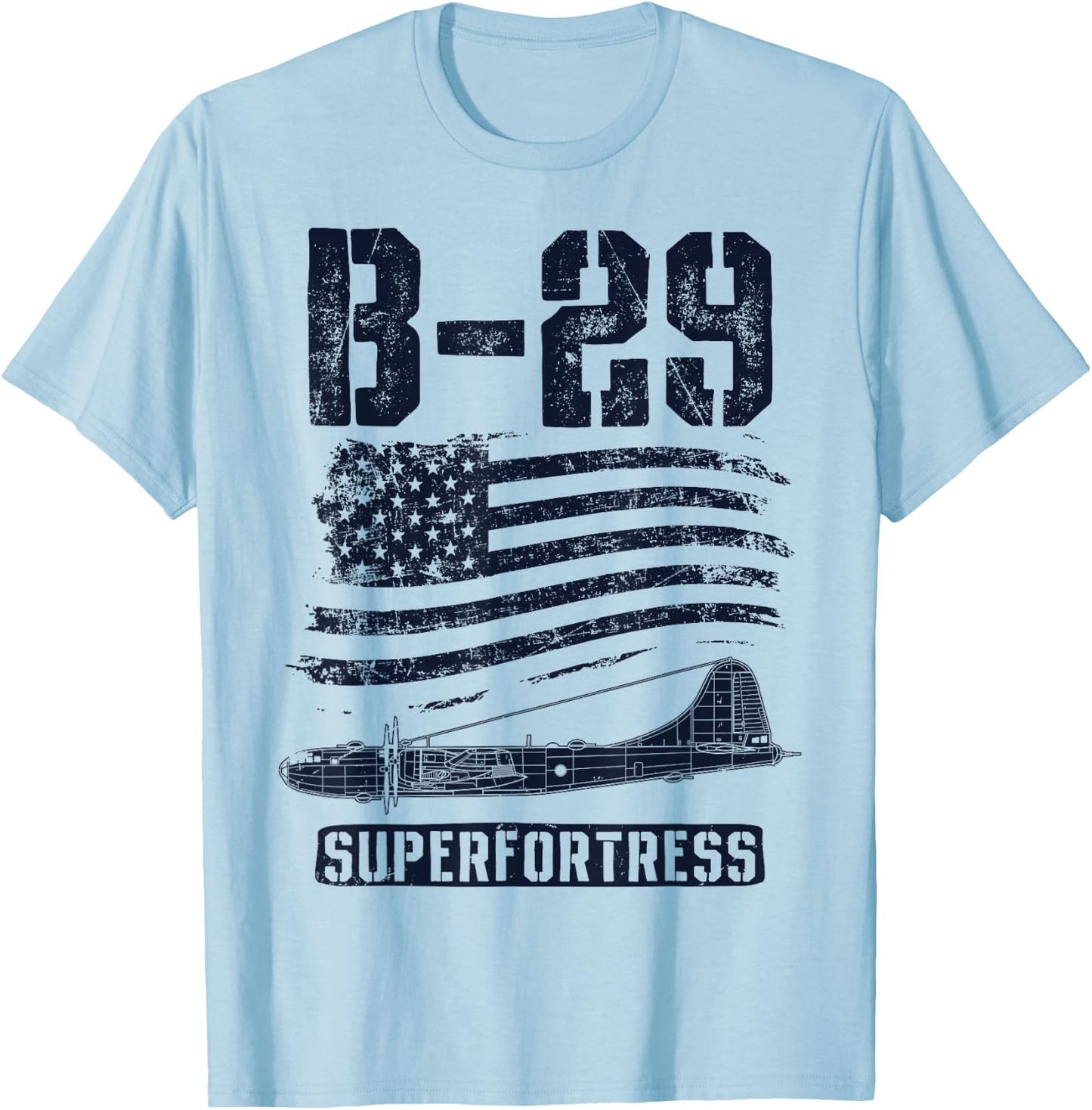 B-29 Superfortress Bomber Airplane Pilot Gifts World War II T-Shirt - T-Shirt | Light Blue