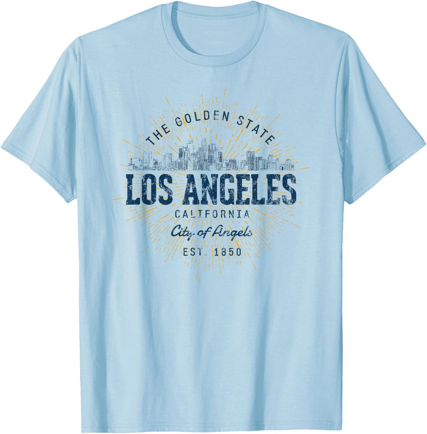 United States Vacation Souvenir Vintage Los Angeles T-Shirt - T-Shirt | Light Blue